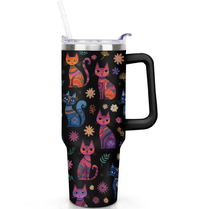 Pure Buddy - 1pc Goose 40oz Tumbler with Straw & Handle - Insulated Stainless Steel Cup | Holiday Gift for Man Women (Christmas, Valentine's, Birthday)