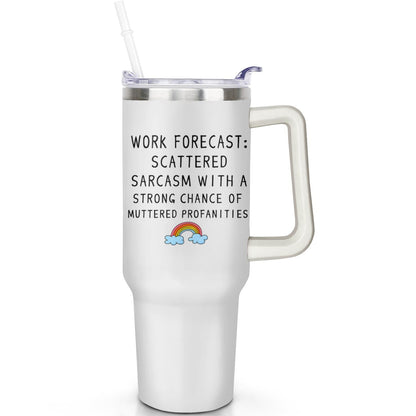 Pure Buddy - 1pc daisy 40oz Tumbler with Straw & Handle - Insulated Stainless Steel Cup | Holiday Gift for Man Women (Christmas, Valentine's, Birthday)