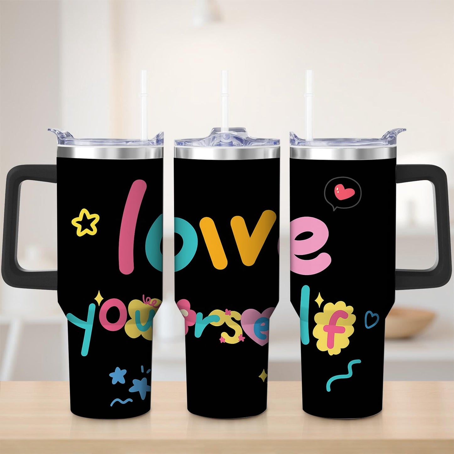 Pure Buddy - Colorful Love Yourself Stainless Steel Tumbler, 30oz